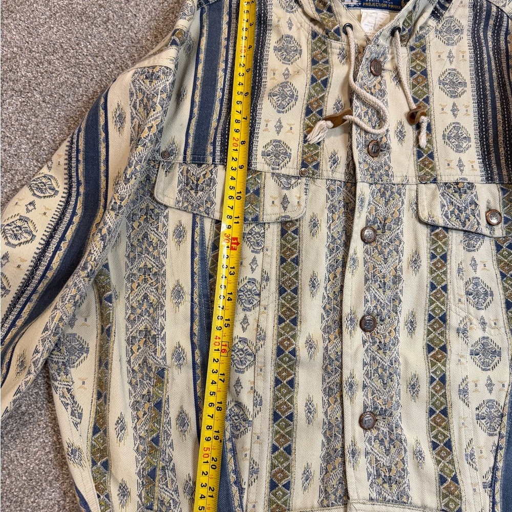 Vintage Tribal Pattern Hooded Cotton Jacket – Boho Southwestern Aztec Style - Picture 7 of 10